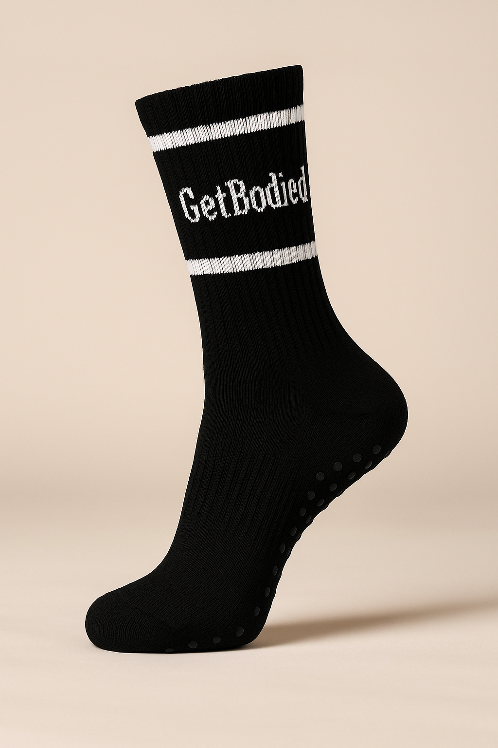 Black GetBodied Socks (White Stripes)